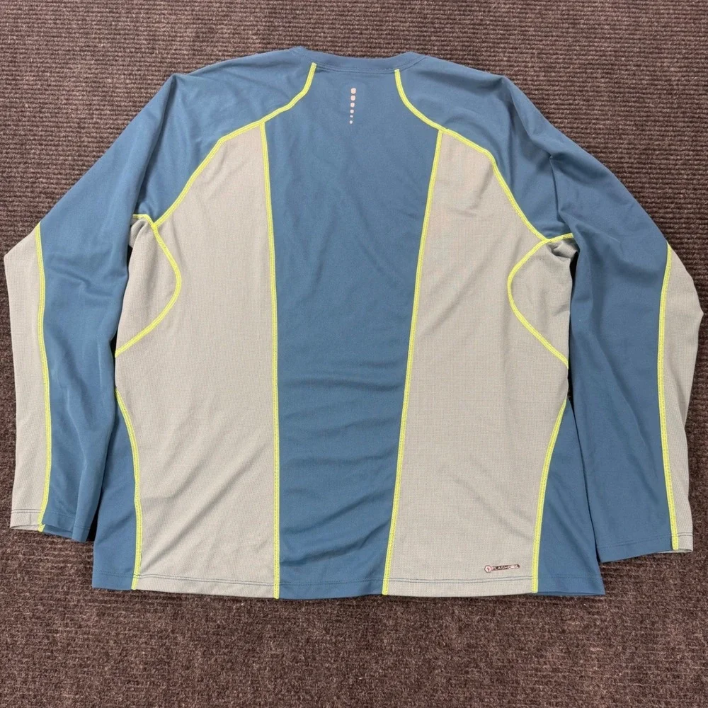 The North Face Mens FlashDry Long Sleeve Running Shirt Blue Gray XL A1HH